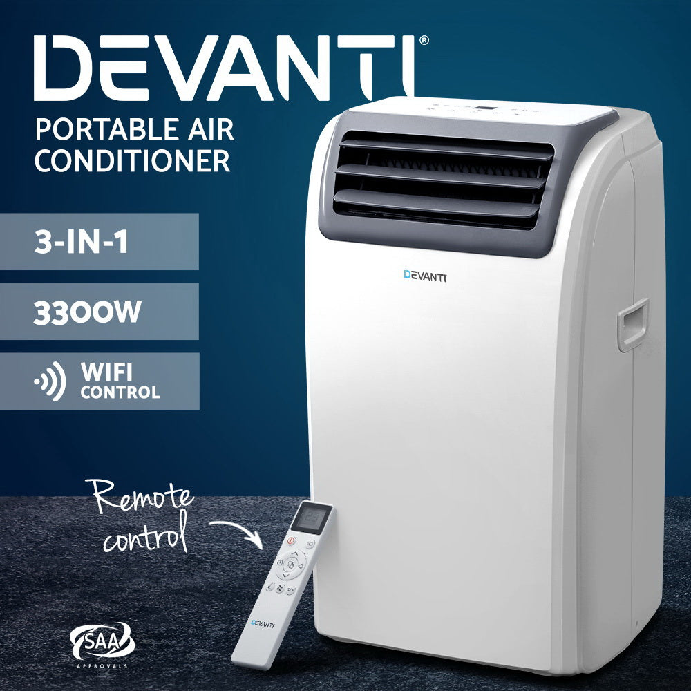 3300W Portable Air Conditioner with 2-Speed Fan & Dehumidifier Homecoze
