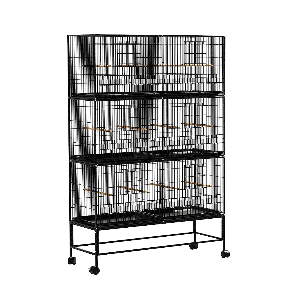 Bird Cage Large Aviary Galvanised Parrot Cage Stand Alone Wheels 175cm Homecoze