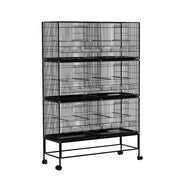 Bird Cage Large Aviary Galvanised Parrot Cage Stand Alone Wheels 175cm Homecoze