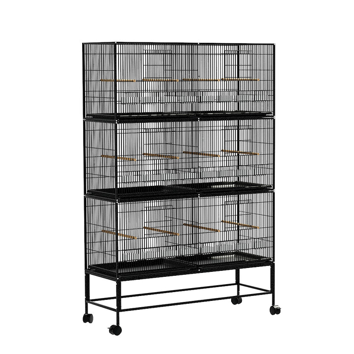 Bird Cage Large Aviary Galvanised Parrot Cage Stand Alone Wheels 175cm Homecoze