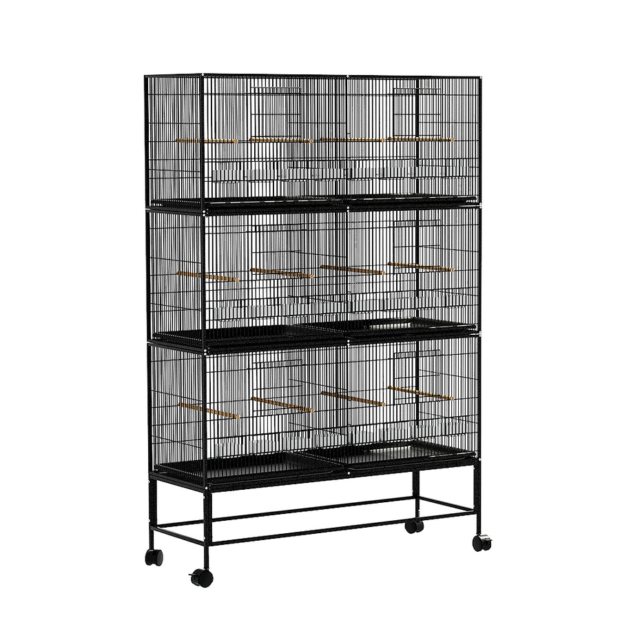 Bird Cage Large Aviary Galvanised Parrot Cage Stand Alone Wheels 175cm Homecoze