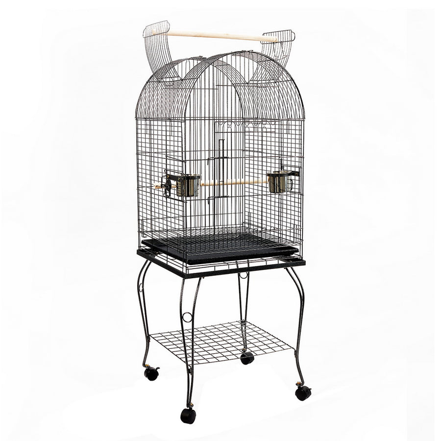 Large Bird Cage with External Perch - Black Homecoze