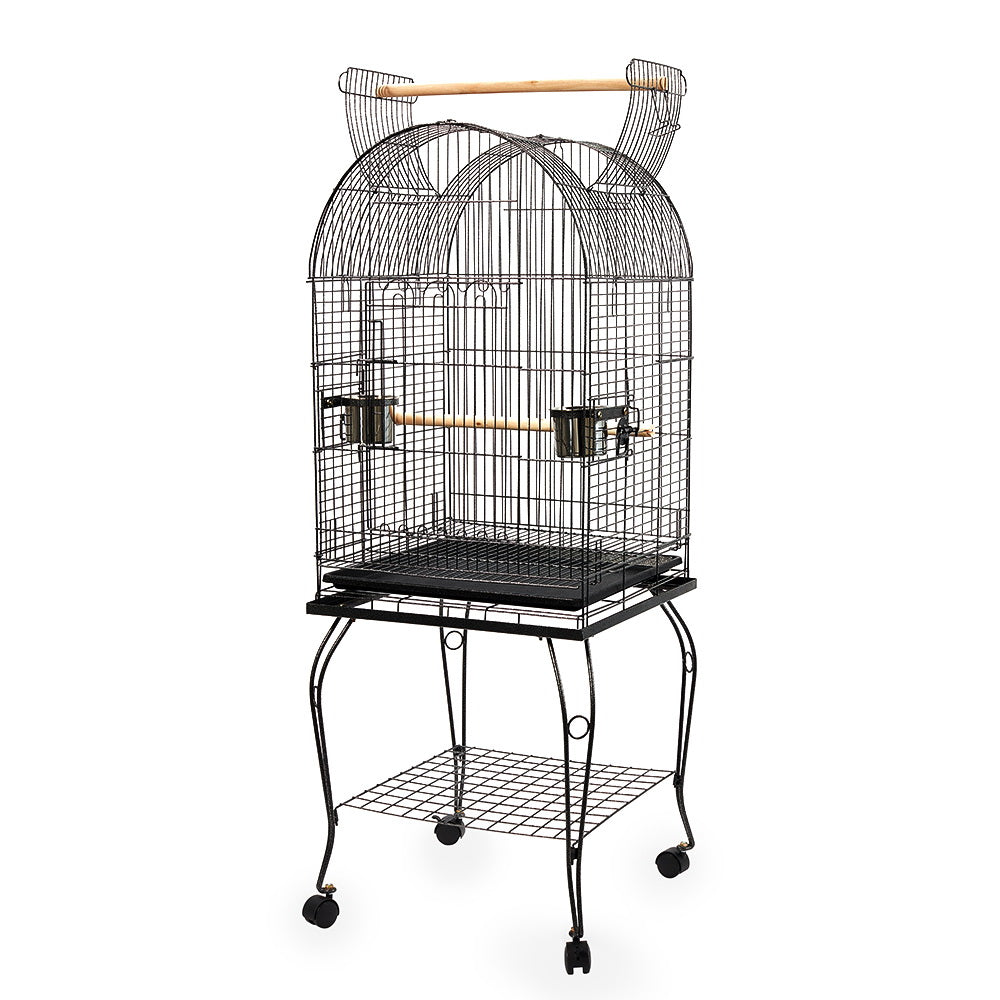 Large Bird Cage with External Perch - Black Homecoze