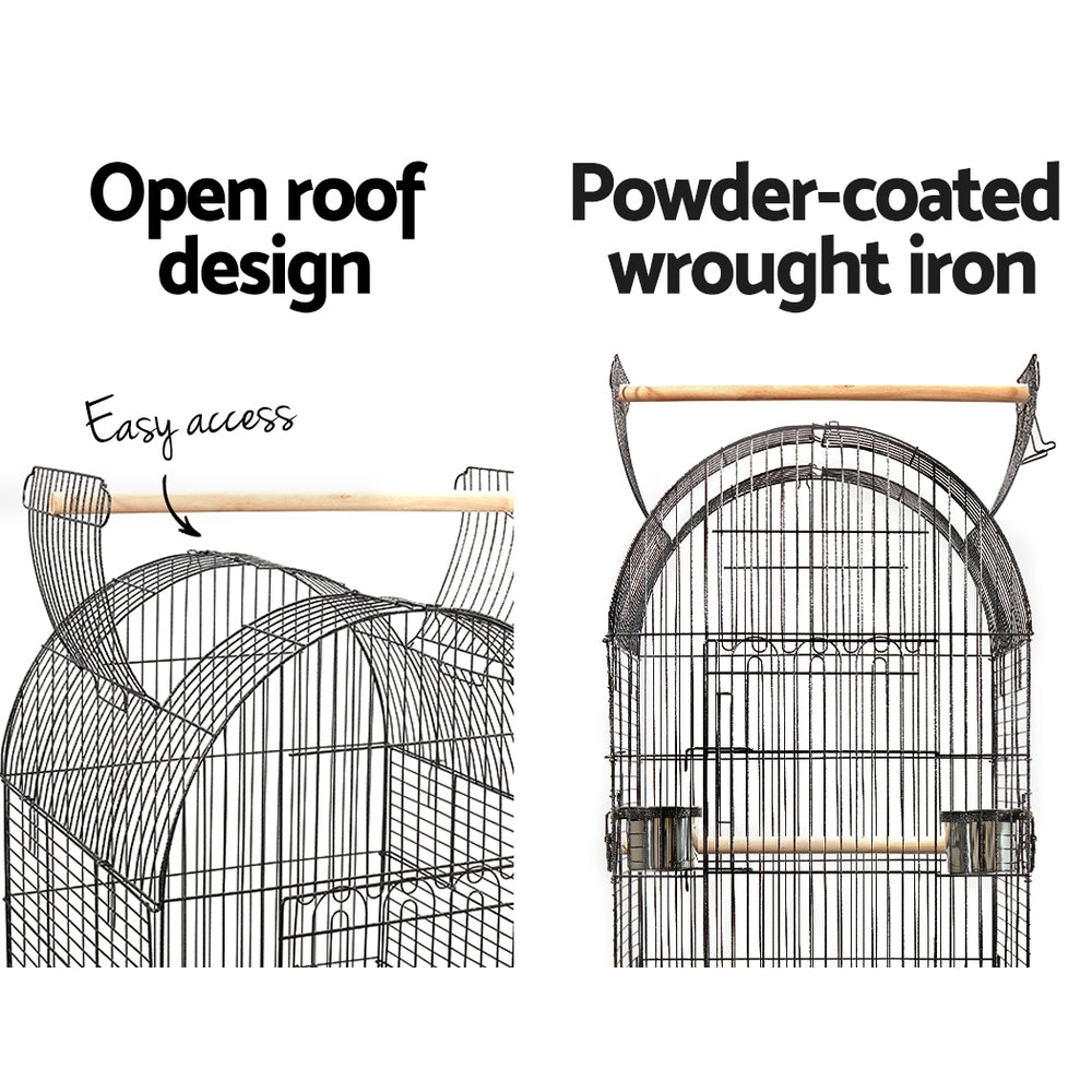 Large Bird Cage with External Perch - Black Homecoze