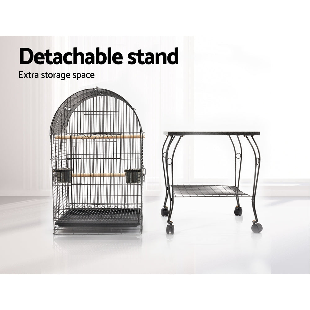 Large Bird Cage with External Perch - Black Homecoze