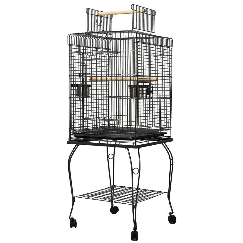 Large Bird Cage with Perch - Black Homecoze