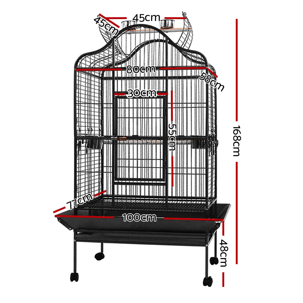 Bird Cage Aviary 168CM Large Travel Stand Budgie Parrot Toys Homecoze