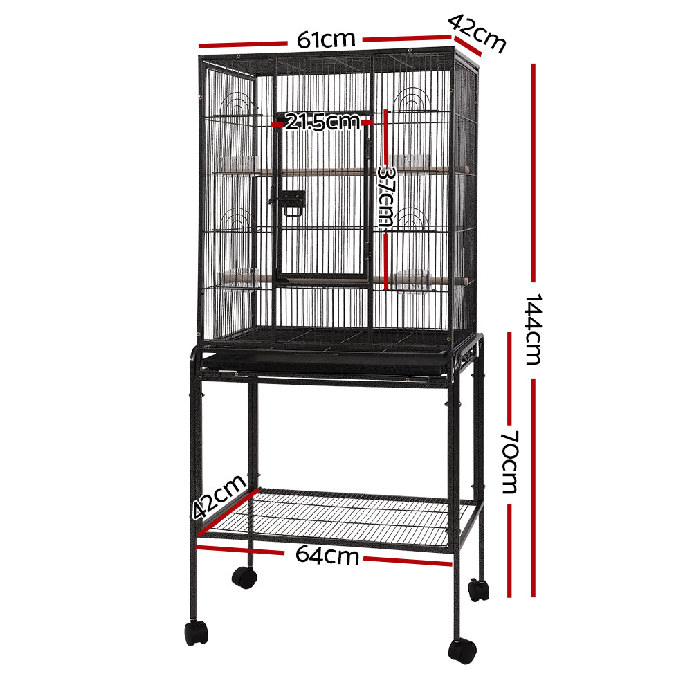 Bird Cage Pet Cages Aviary 144CM Large Travel Stand Budgie Parrot Toys Homecoze