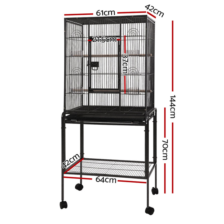 Bird Cage Pet Cages Aviary 144CM Large Travel Stand Budgie Parrot Toys Homecoze