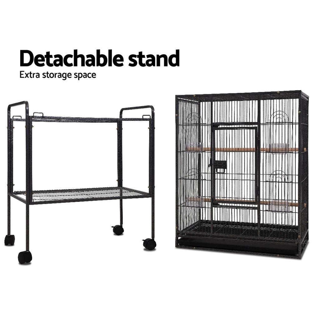 Bird Cage Pet Cages Aviary 144CM Large Travel Stand Budgie Parrot Toys Homecoze