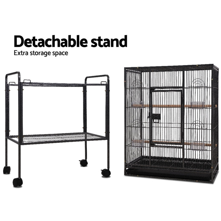 Bird Cage Pet Cages Aviary 144CM Large Travel Stand Budgie Parrot Toys Homecoze