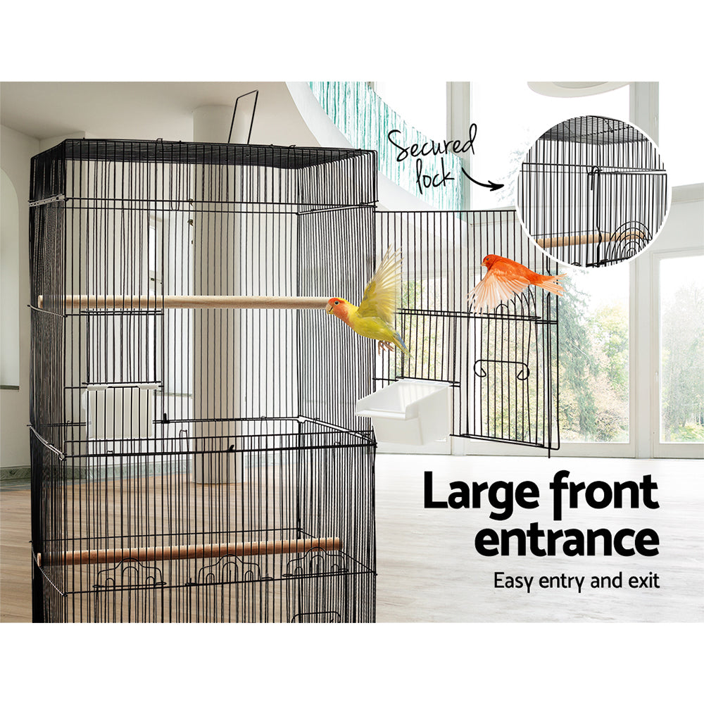 Medium Bird Cage with Perch - Black Homecoze