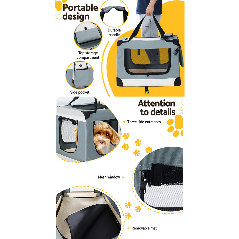 Pet Carrier Soft Crate Dog Cat Travel Portable Cage Kennel Foldable 2XL Homecoze
