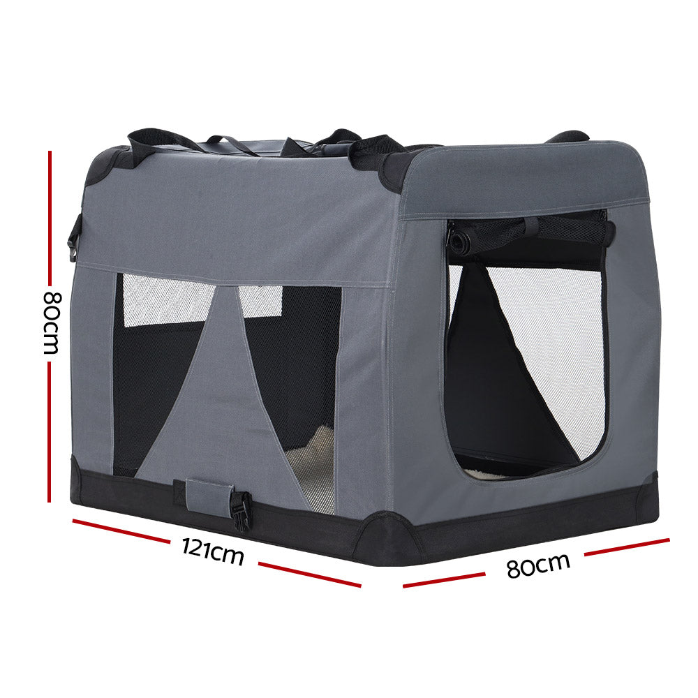 Pet Carrier Soft Crate Dog Cat Travel Portable Cage Kennel Foldable 4XL Grey Homecoze
