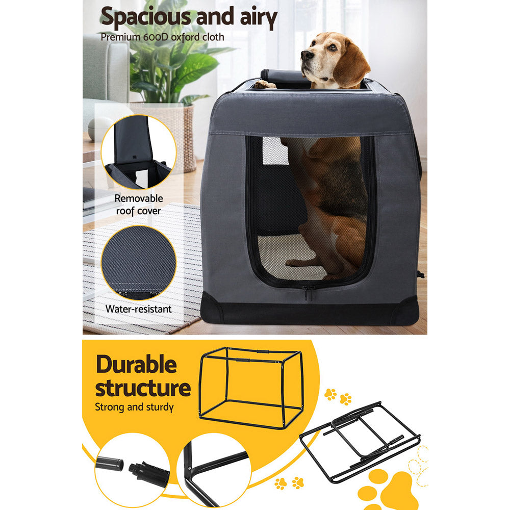 Pet Carrier Soft Crate Dog Cat Travel Portable Cage Kennel Foldable 4XL Grey Homecoze