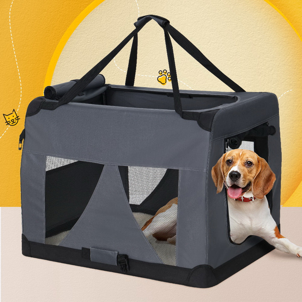 Pet Carrier Soft Crate Dog Cat Travel Portable Cage Kennel Foldable 4XL Grey Homecoze