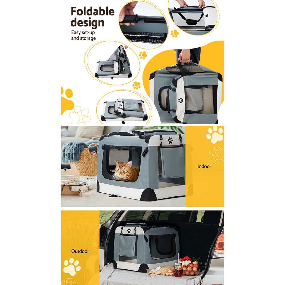 Pet Carrier Large Soft Crate Dog Cat Travel Portable Cage Kennel Foldable Homecoze