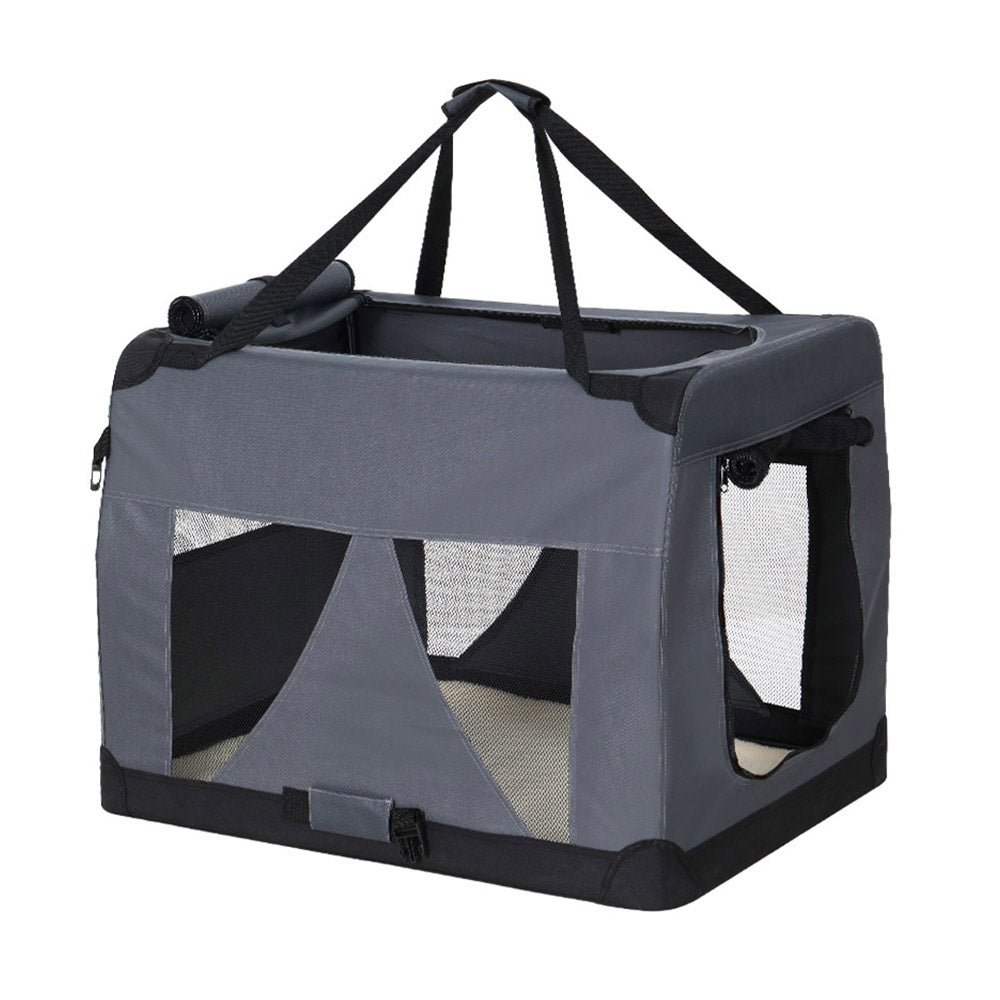 Pet Carrier Soft Crate Dog Cat Travel Portable Cage Kennel Foldable Car XL Grey Homecoze