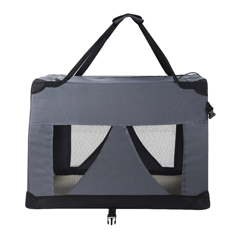 Pet Carrier Soft Crate Dog Cat Travel Portable Cage Kennel Foldable Car XL Grey Homecoze
