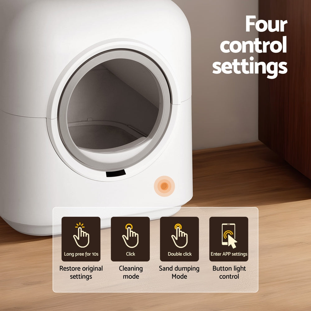 Automatic Self-Cleaning Cat Litter Box Large Smart Toilet Tray with App Control