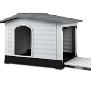 Dog Kennel Large Grey Polypropylene Pet House 98cm x 69cm x 68cm Homecoze