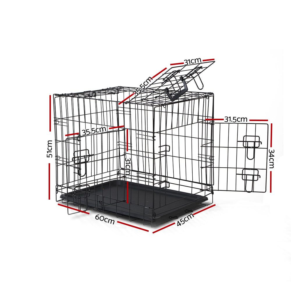 Dog Cage 24inch Foldable Pet Cage - Black Homecoze