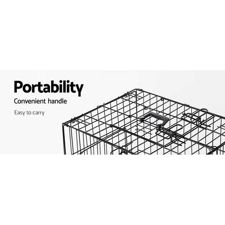 Dog Cage 24inch Foldable Pet Cage - Black Homecoze