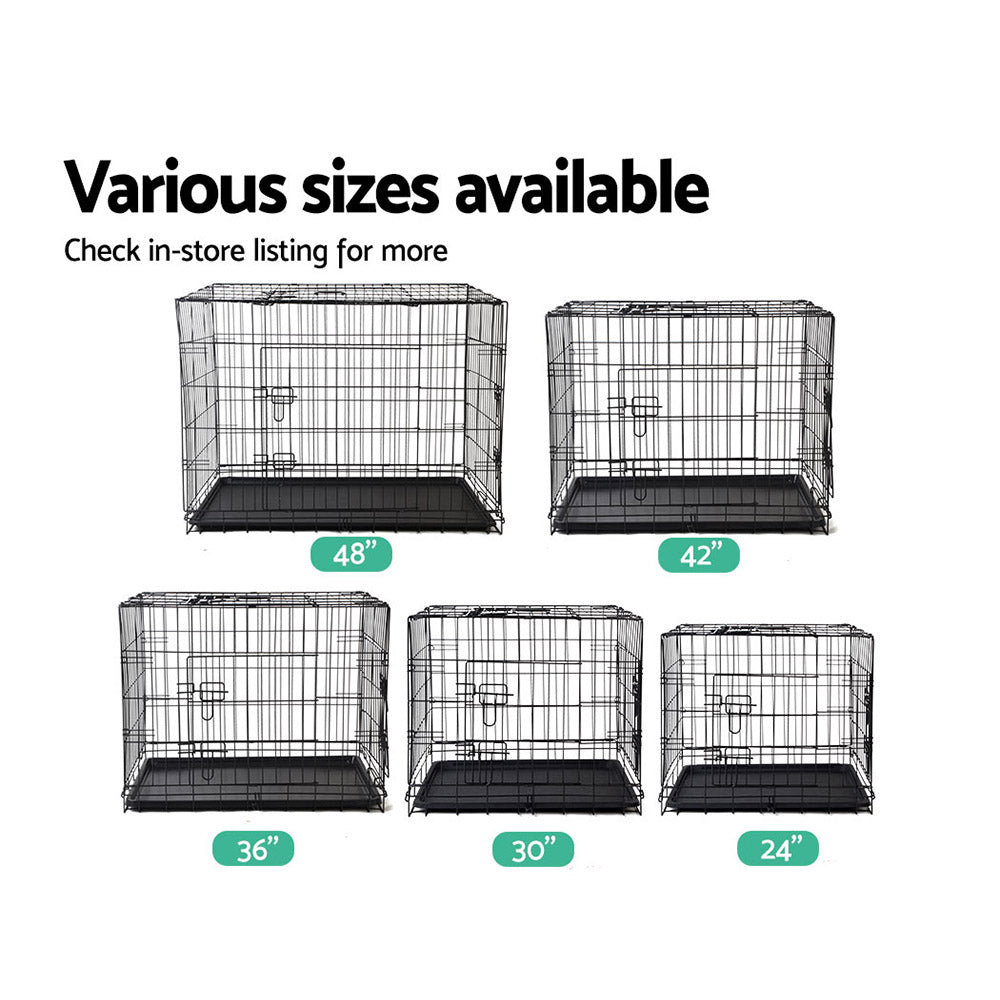 Dog Cage 24inch Foldable Pet Cage - Black Homecoze