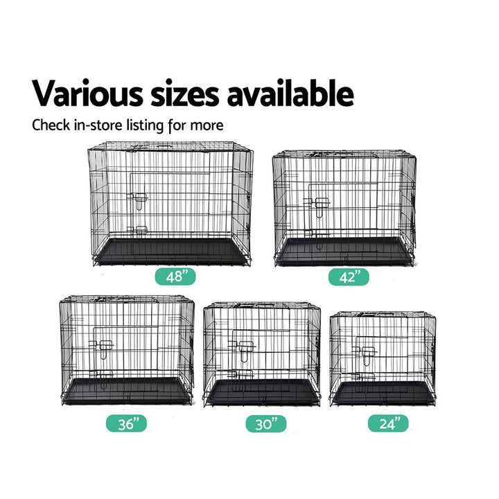 Dog Cage 24inch Foldable Pet Cage - Black Homecoze