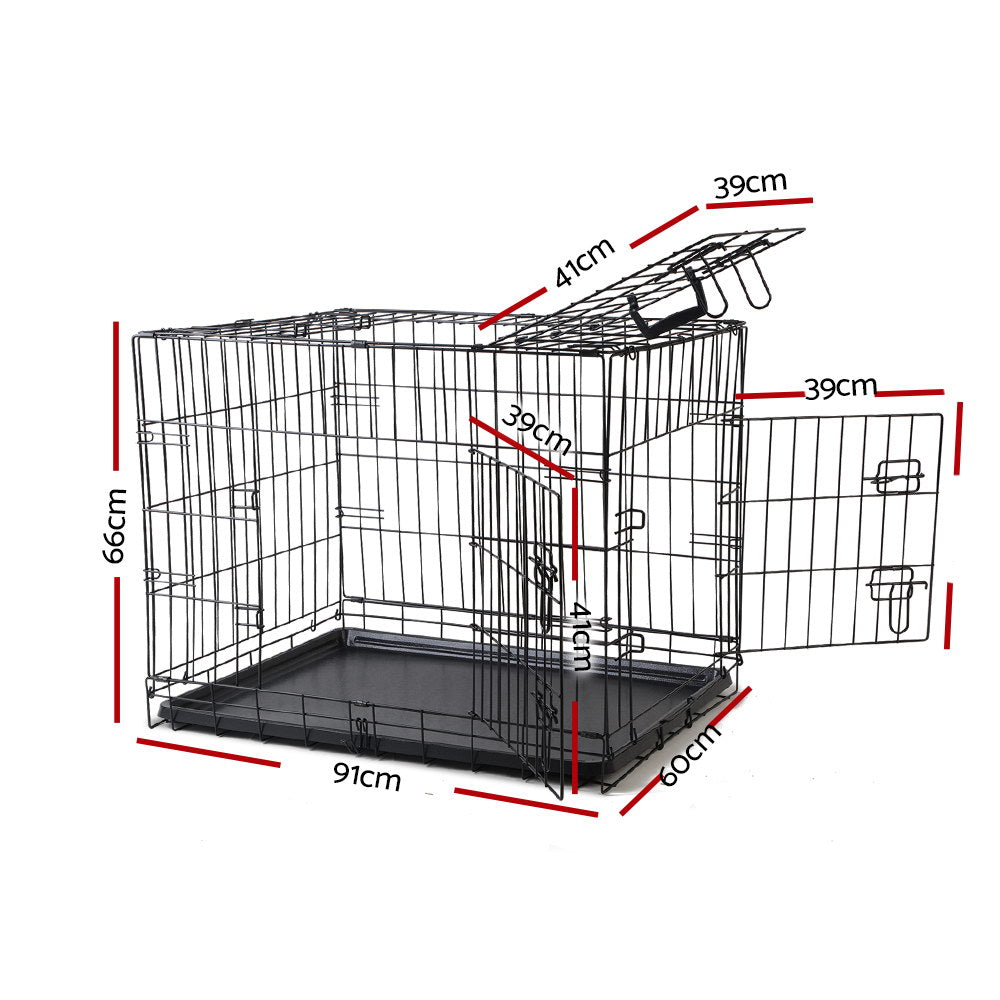 Dog Cage 36inch Foldable Pet Cage - Black Homecoze