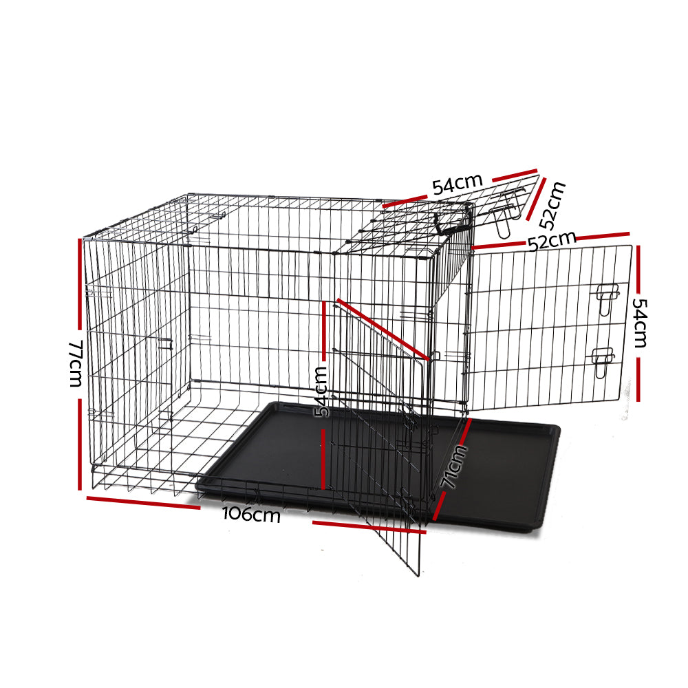 Dog Cage 42inch Foldable Pet Cage - Black Homecoze