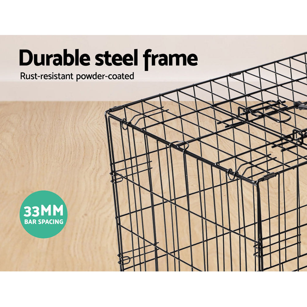 Dog Cage 42inch Foldable Pet Cage - Black Homecoze