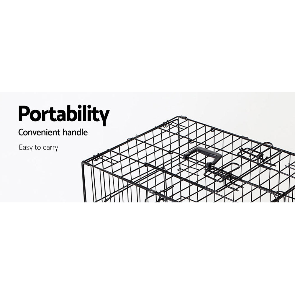 Dog Cage 42inch Foldable Pet Cage - Black Homecoze