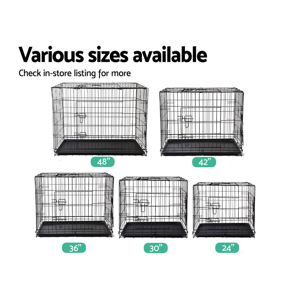 Dog Cage 42inch Foldable Pet Cage - Black Homecoze