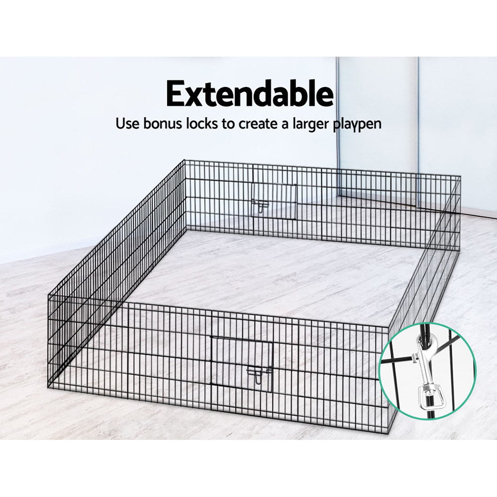 Pet Playpen 24" 8 Panel Dog Puppy Exercise Cage Enclosure Fence - Homecoze