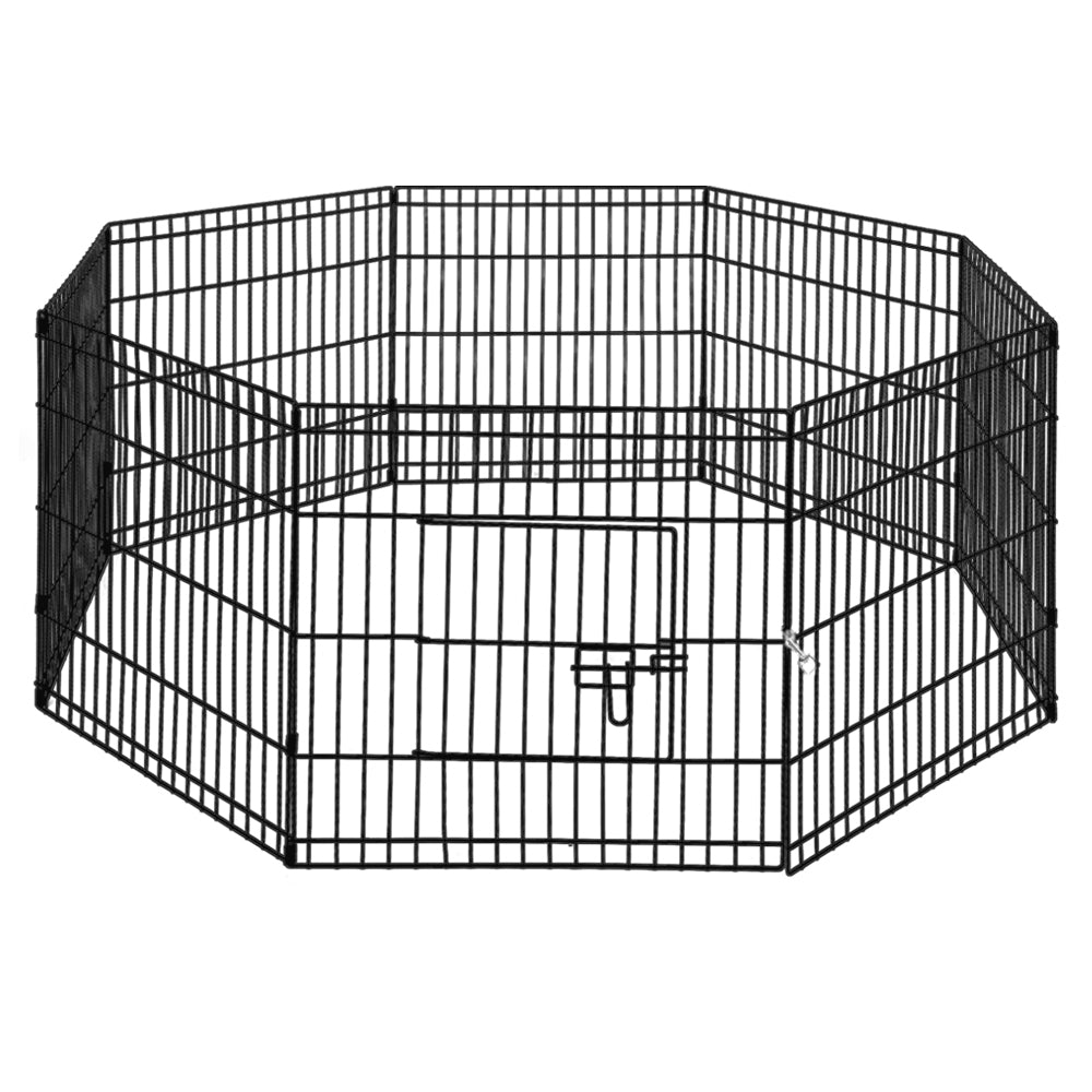 Set of 2 x Pet Playpens 24" 8 Panel Dog Puppy Exercise Cage Enclosure Fence