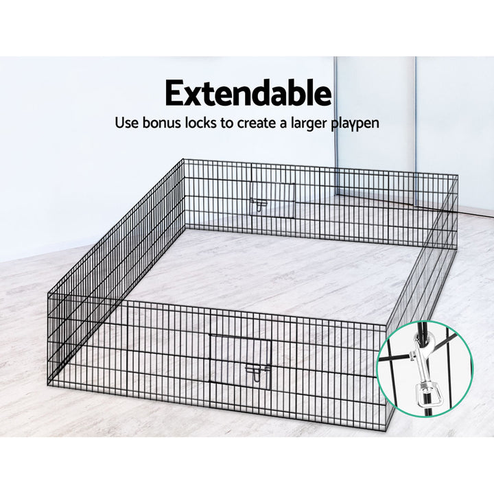 Set of 2 x Pet Playpens 24" 8 Panel Dog Puppy Exercise Cage Enclosure Fence