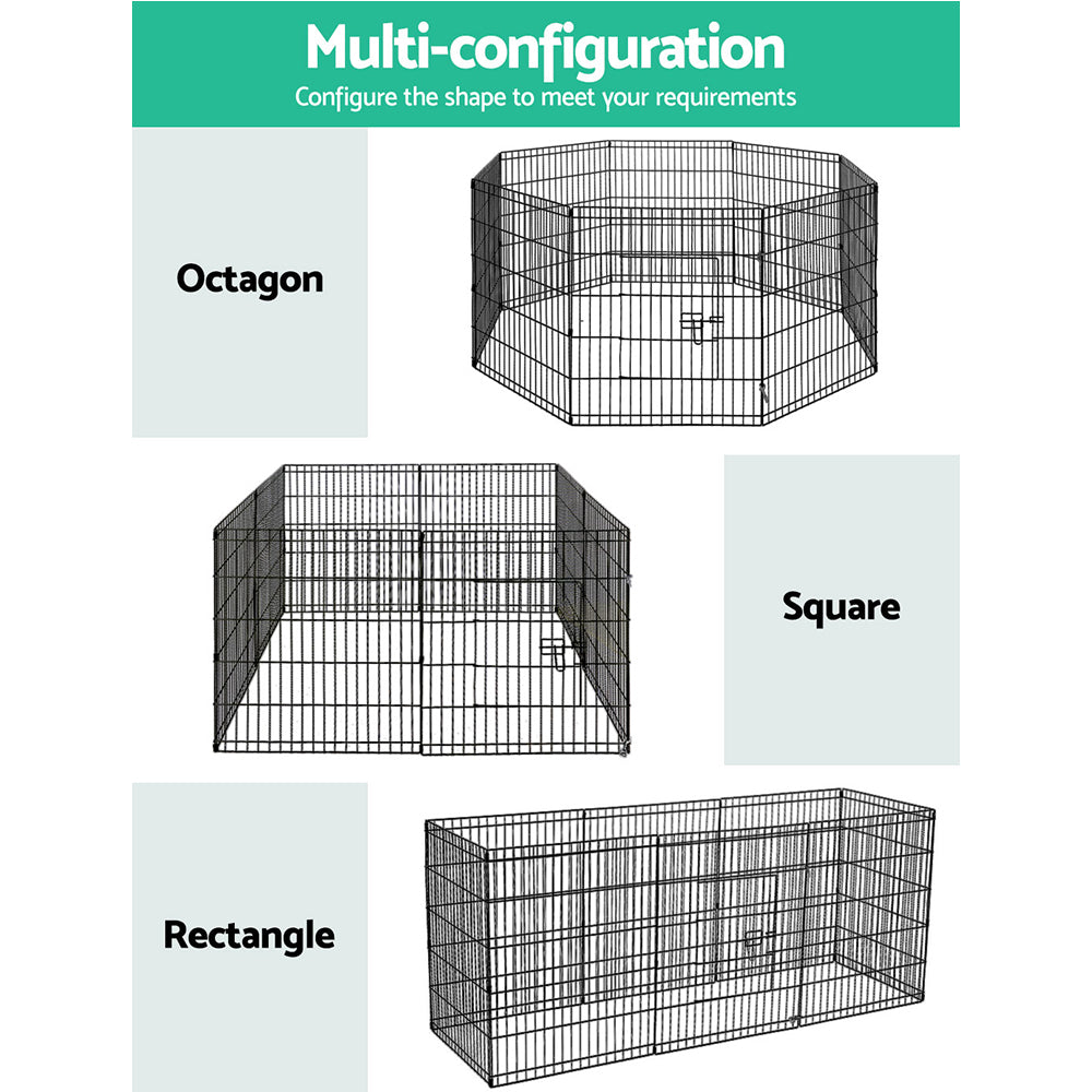 Pet Playpen 30" 8 Panel Dog Puppy Exercise Cage Enclosure Fence - Homecoze
