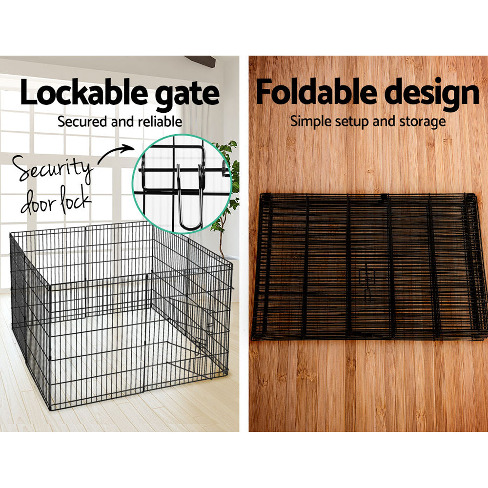 Pet Playpen 30" 8 Panel Dog Puppy Exercise Cage Enclosure Fence - Homecoze