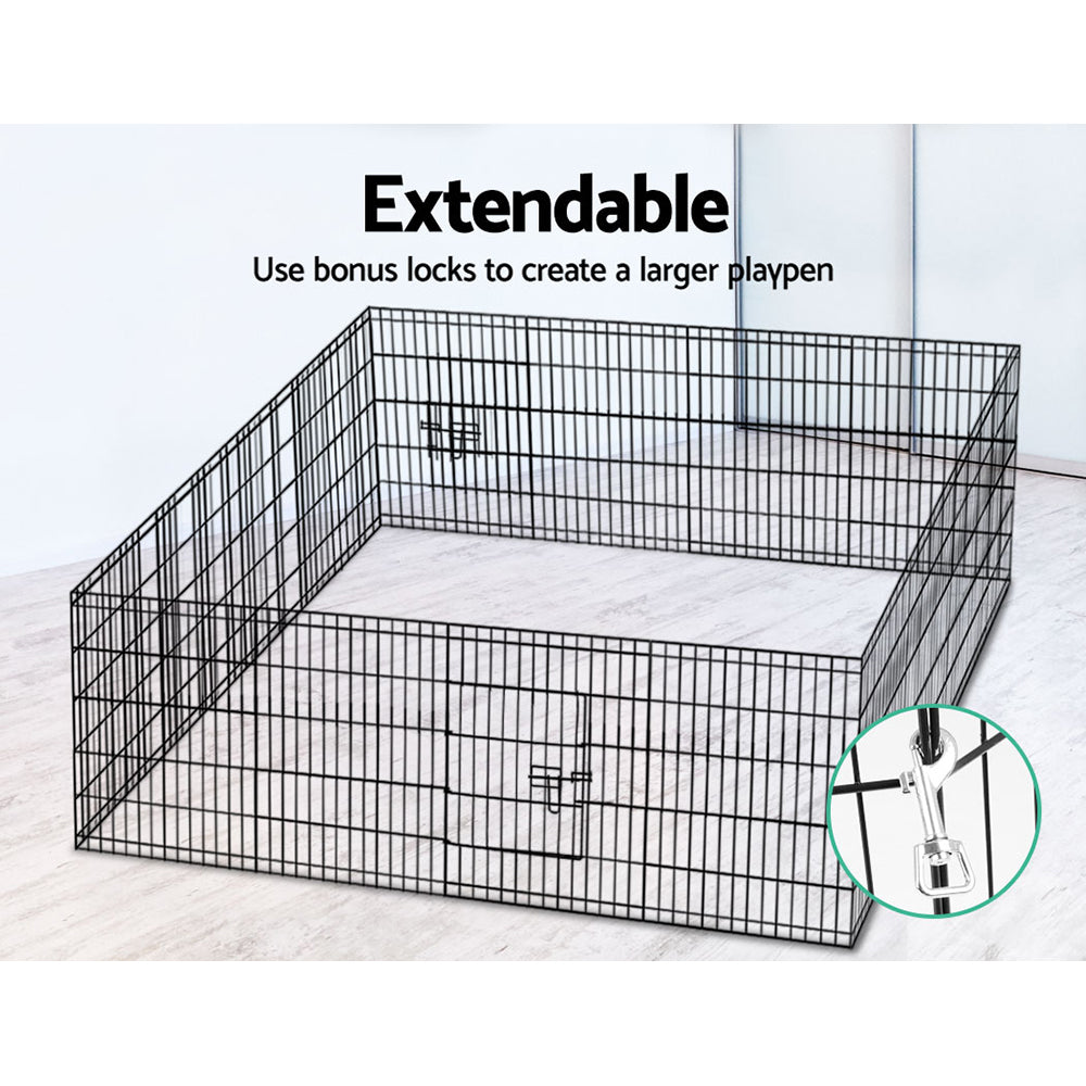 Pet Playpen 30" 8 Panel Dog Puppy Exercise Cage Enclosure Fence - Homecoze