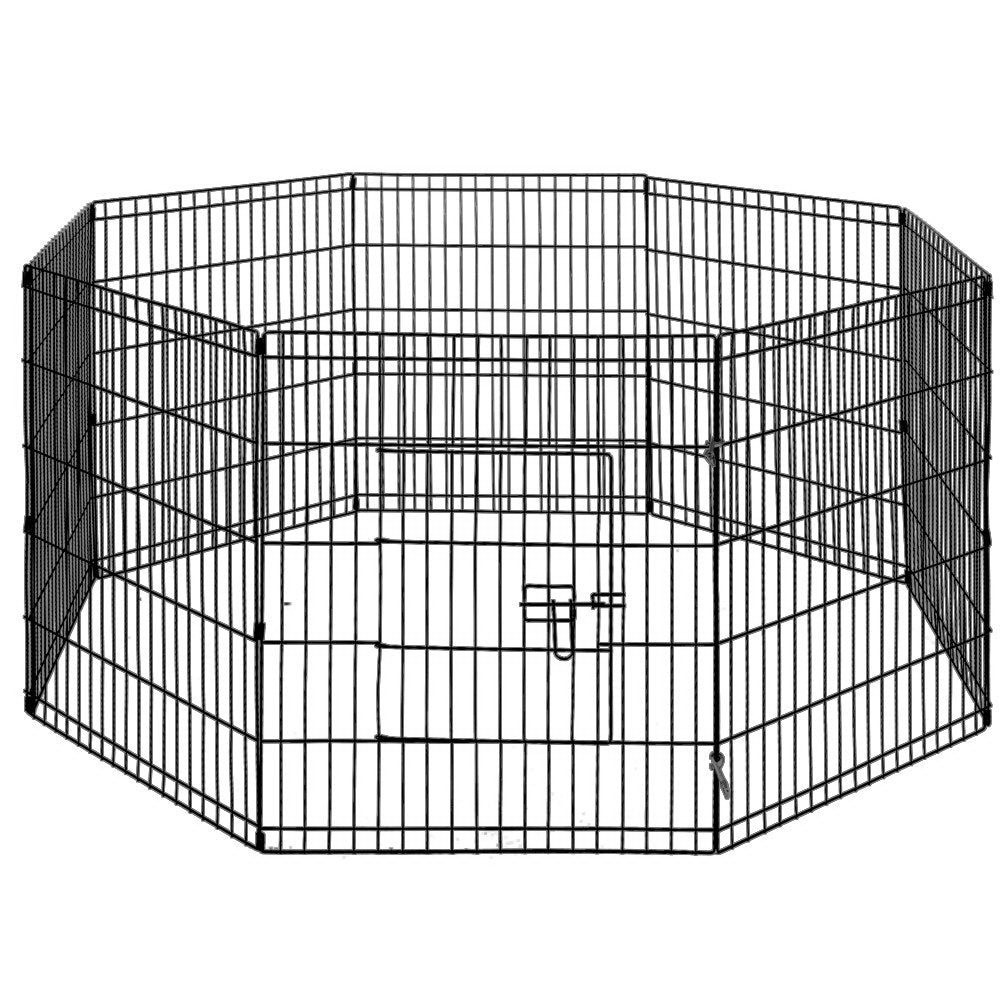 Set of 2 x Pet Playpen 30" 8 Panel Dog Puppy Exercise Cage Enclosure Fence - Homecoze