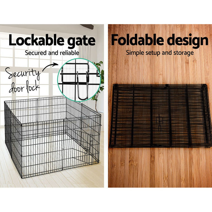 Set of 2 x Pet Playpen 30" 8 Panel Dog Puppy Exercise Cage Enclosure Fence