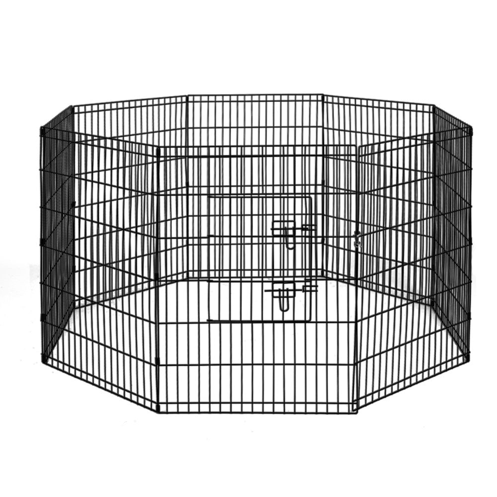 Set of 2 x Pet Playpen 36" 8 Panel Dog Puppy Exercise Cage Enclosure Fence - Homecoze