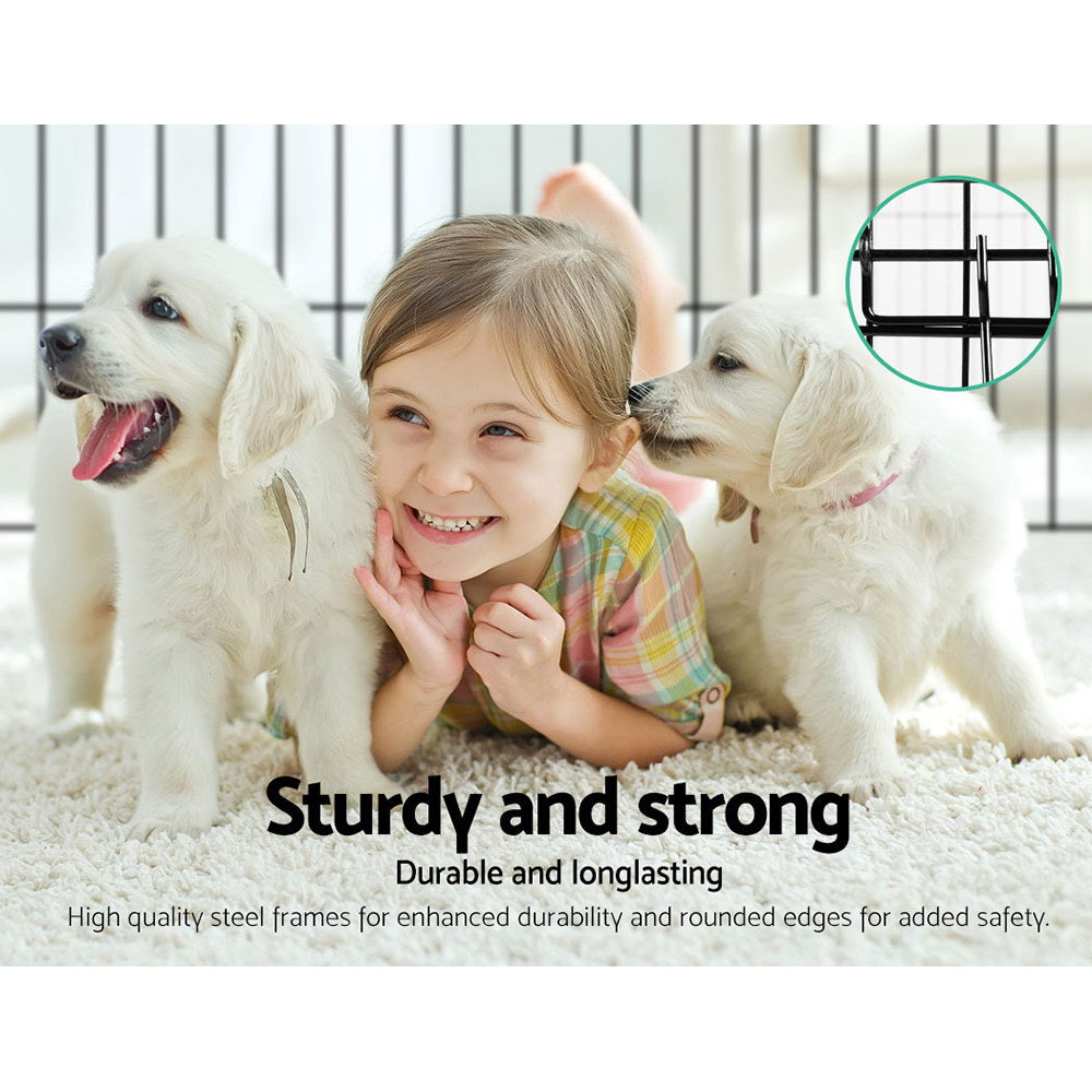 Set of 2 x Pet Playpen 36" 8 Panel Dog Puppy Exercise Cage Enclosure Fence - Homecoze