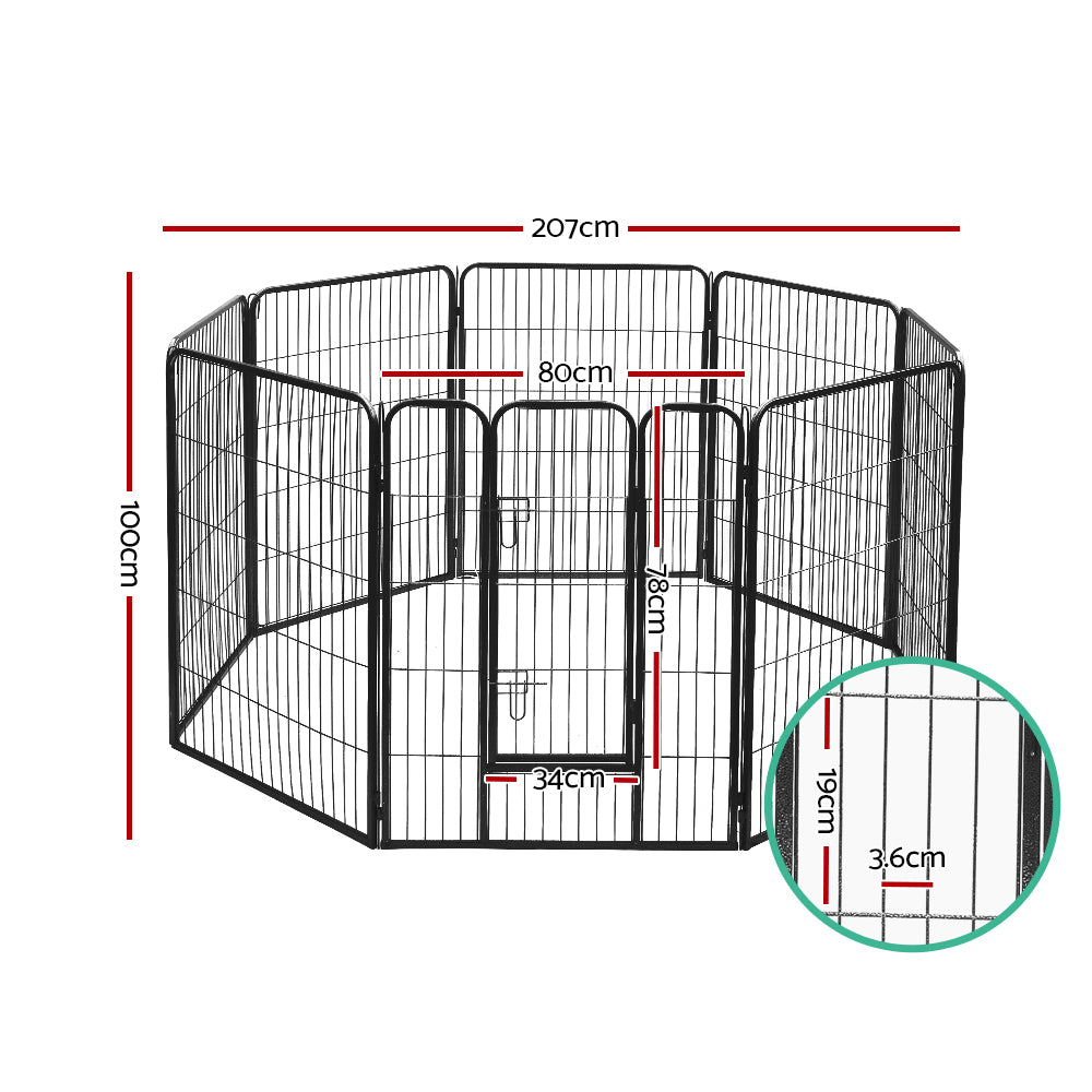 Pet Playpen 40" 8 Panel Dog Puppy Exercise Cage Enclosure Fence - Homecoze