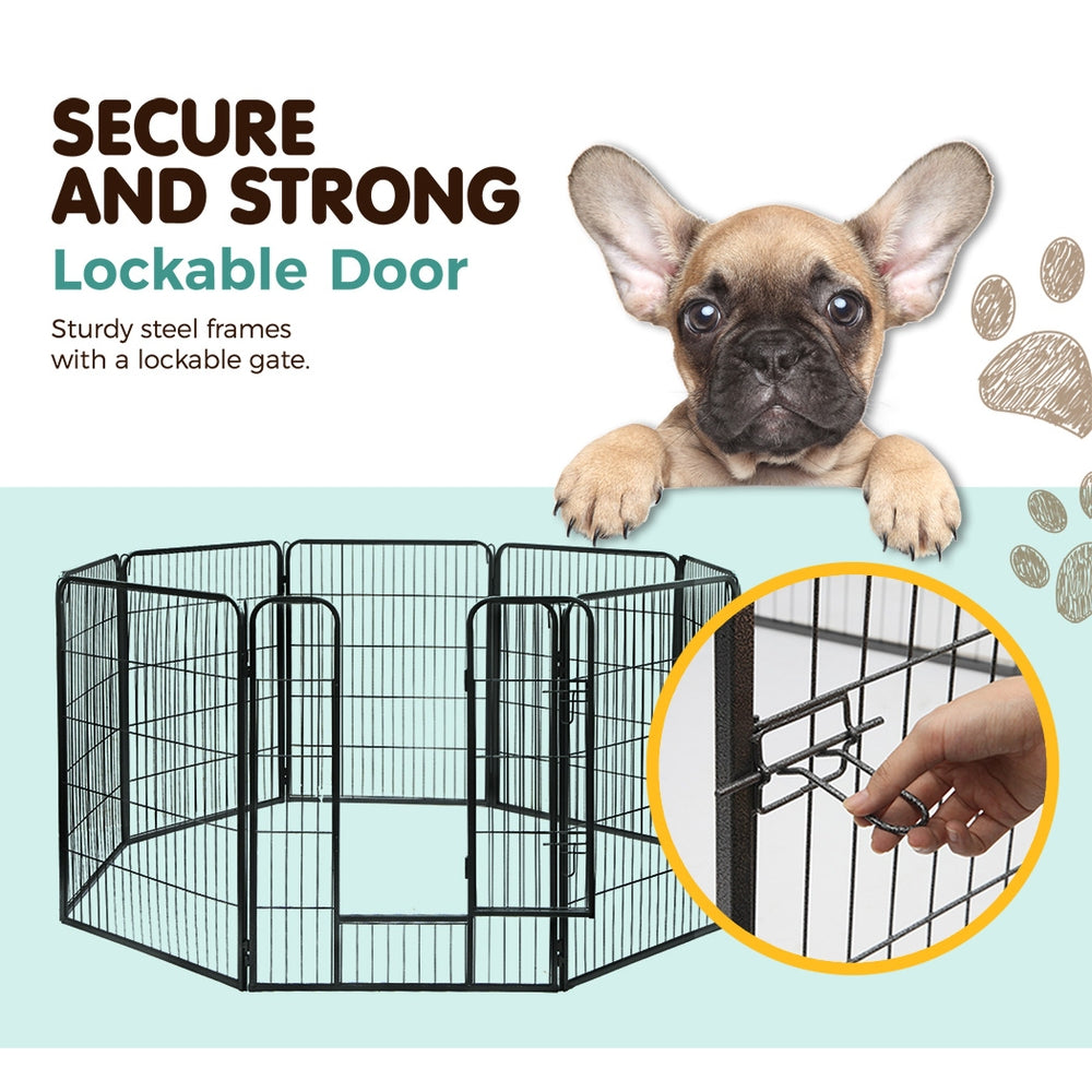 Pet Playpen 40" 8 Panel Dog Puppy Exercise Cage Enclosure Fence - Homecoze