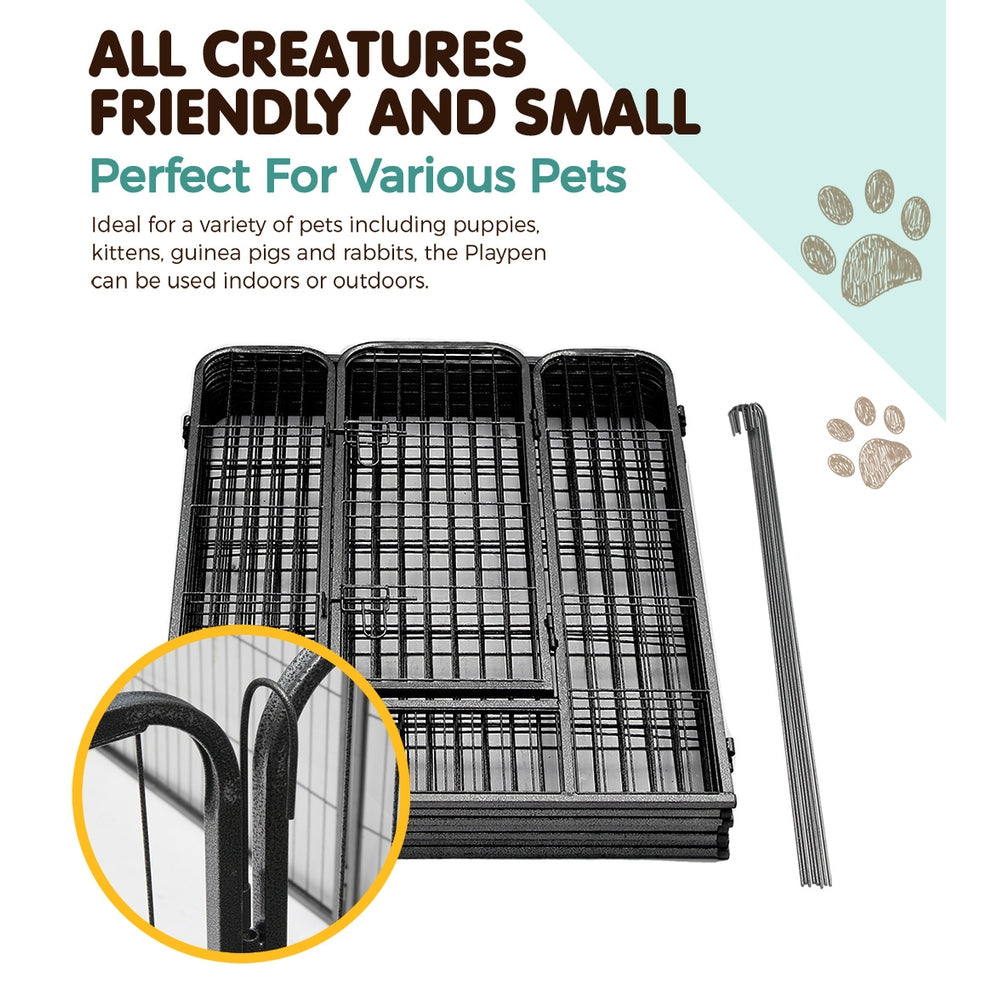 Pet Playpen 40" 8 Panel Dog Puppy Exercise Cage Enclosure Fence - Homecoze
