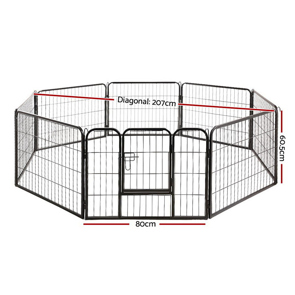 Pet Playpen Dog Puppy 8 Panel Exercise Cage Enclosure Fence 80x60cm Homecoze