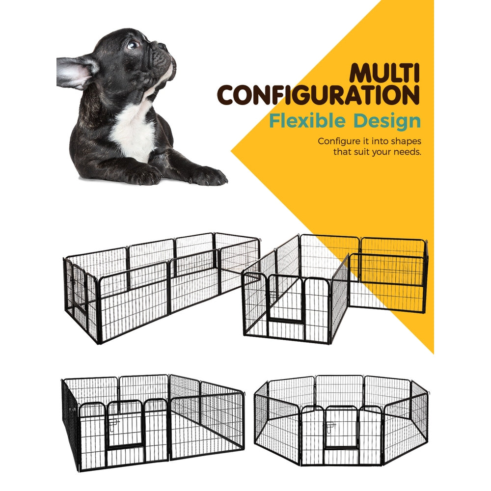 Pet Playpen Dog Puppy 8 Panel Exercise Cage Enclosure Fence 80x60cm Homecoze