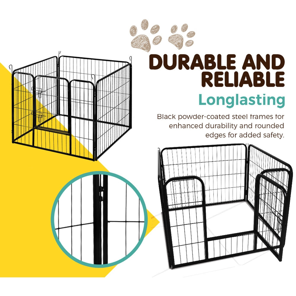 Pet Playpen Dog Puppy 8 Panel Exercise Cage Enclosure Fence 80x60cm Homecoze